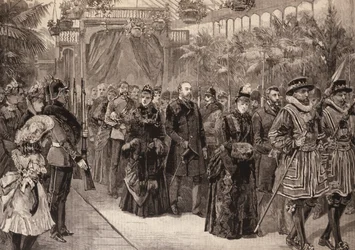 The Prince and Princess of Wales at Manchester: Procession in the Exhibition Building